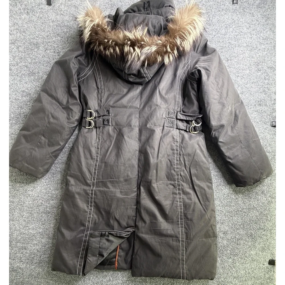Michael Kors Black Winter Faux Fur MK Puffer Jacket Coat Womens Size M‎ USA